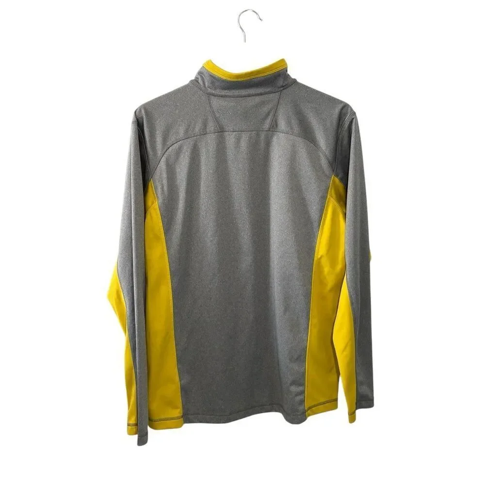 The North Face gray and chartreuse yellow 1/4 zip pullover - L